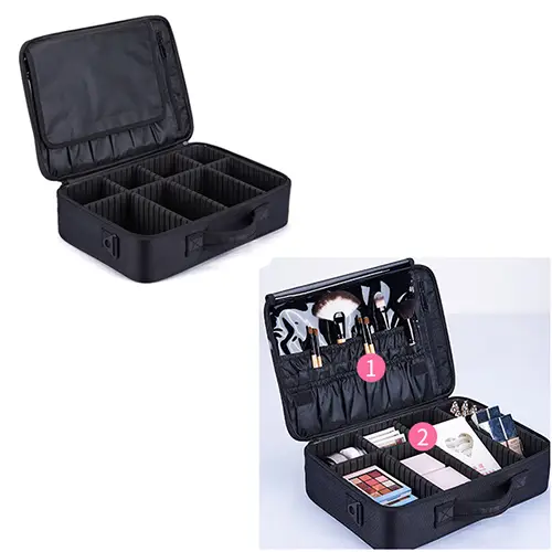 Double Layer Portable Outdoor Big Makeup Brush Travel Case Box